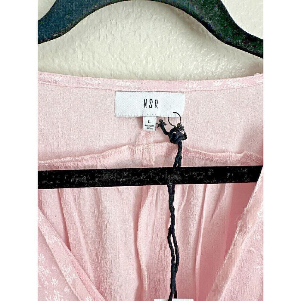 Nordstrom NSR Dress Womens Size Large Pink Kenny Satin Jacquard Ruffle Tassel - Picture 5 of 6
